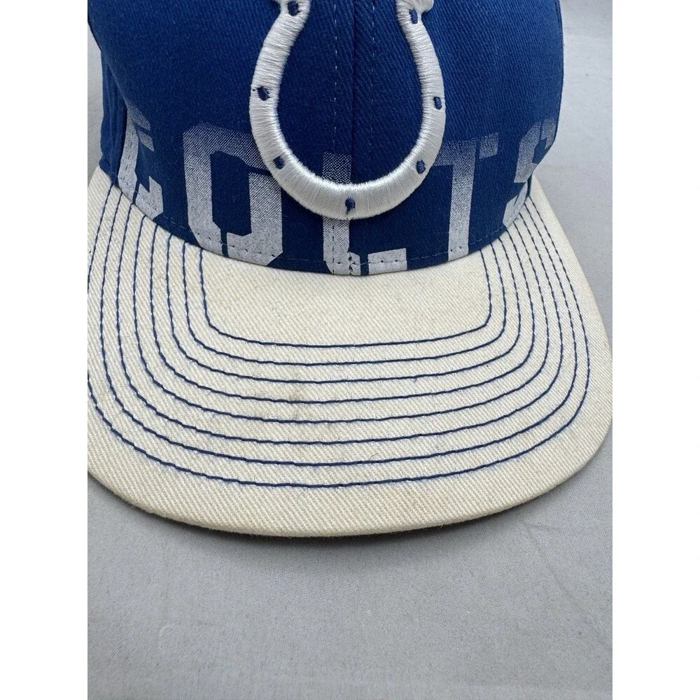 Indianapolis Colts Reebok On Field FlexFit Hat Size Small Med Cap NFL Blue White